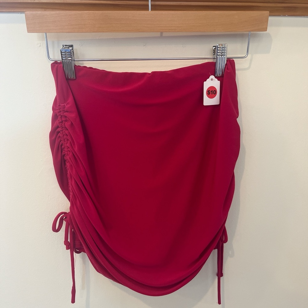 Windsor Scarlet Ruched Mini Skirt